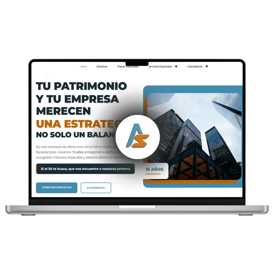 Sitio web As Contable SpA - Empresa de contabilidad, diseñado por JG Visual