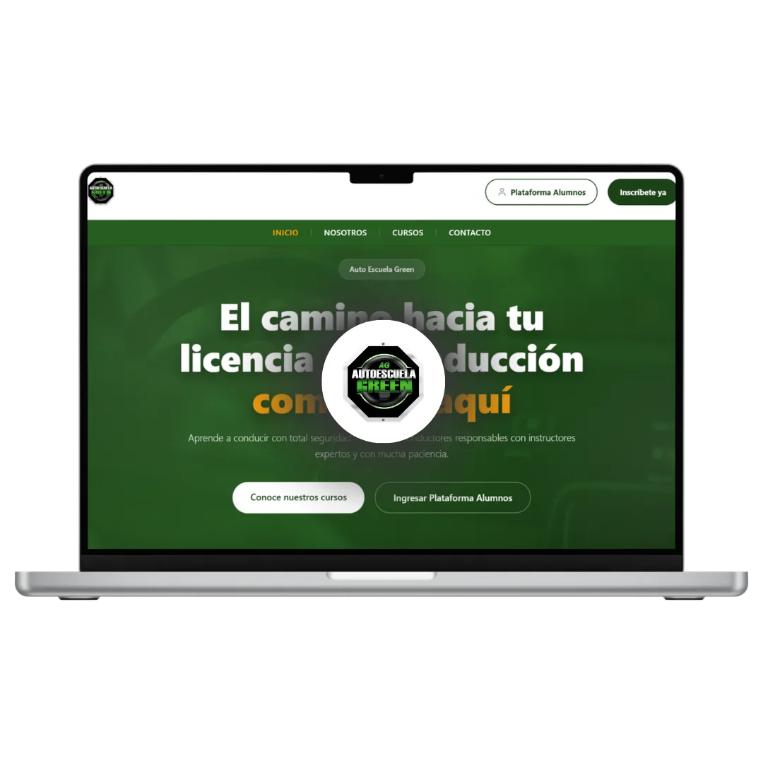 Sitio web Autoescuela Green - Escuela de manejo Chile, diseñado por JG Visual