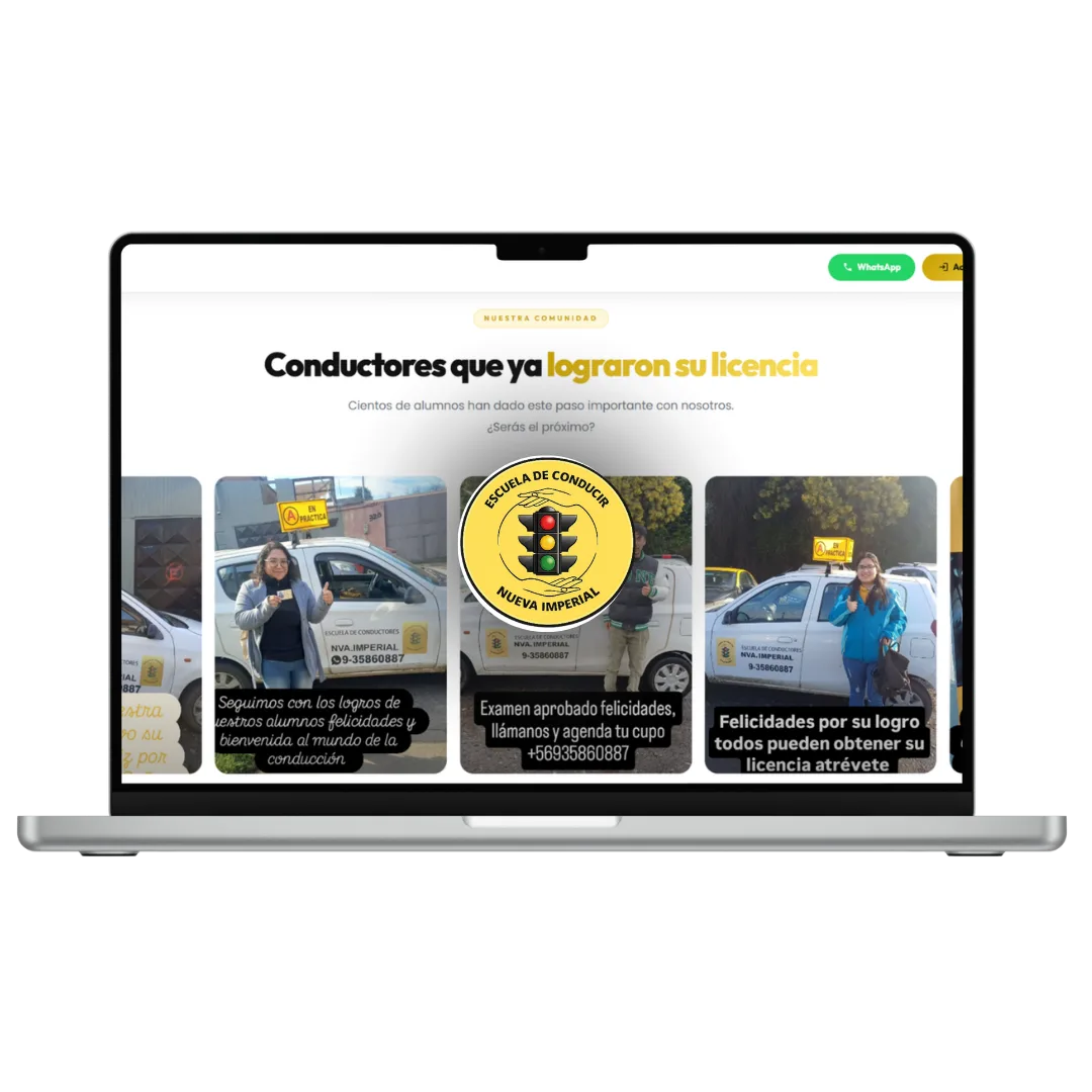 Sitio web Escuela de Conductores Nueva Imperial, diseñado por JG Visual