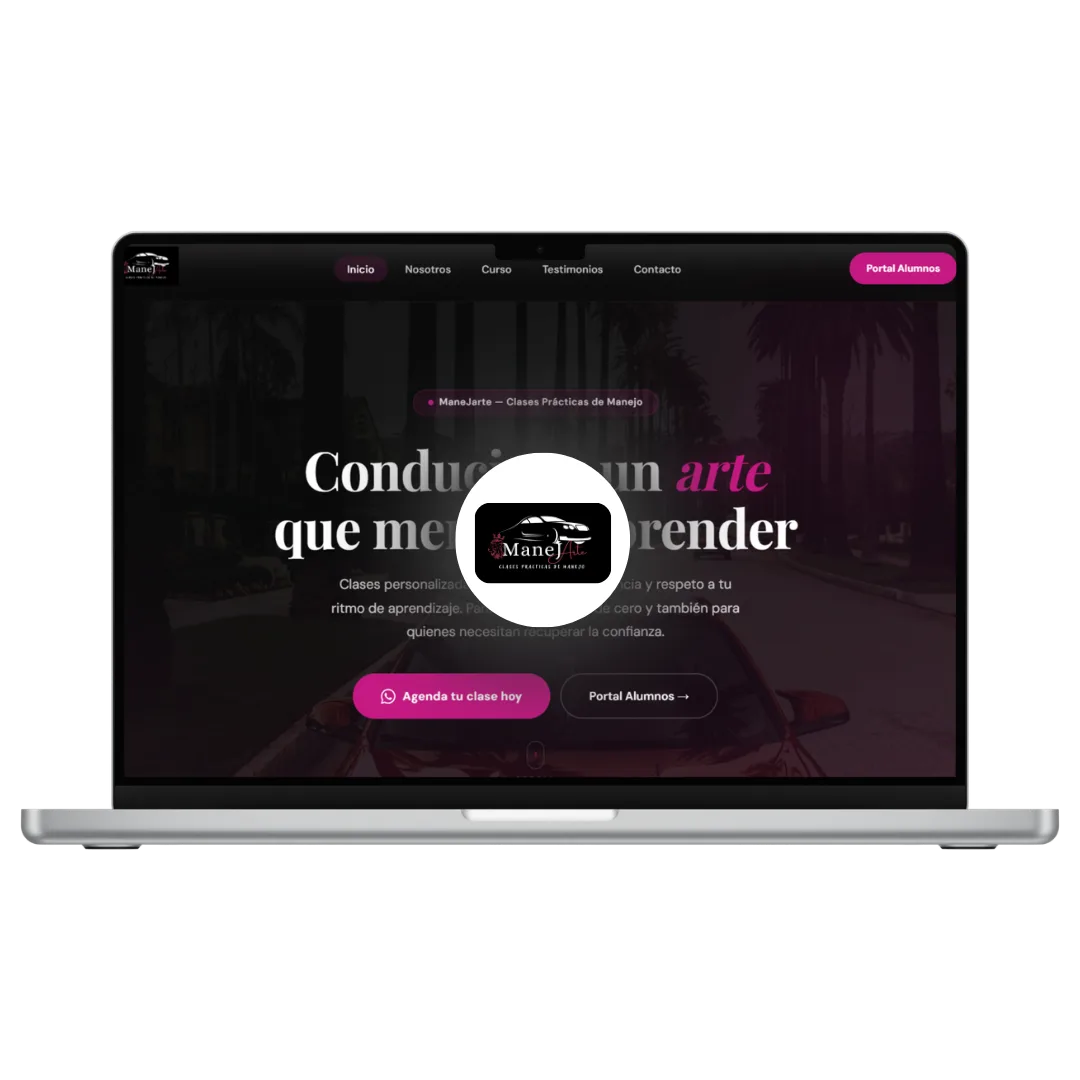 Sitio web Manejarte - Escuela de manejo Chile, diseñado por JG Visual