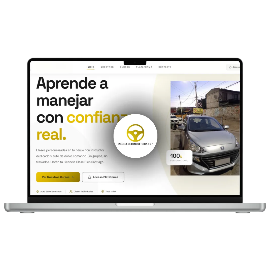 Sitio web Escuela de Conductores R&P, diseñado por JG Visual