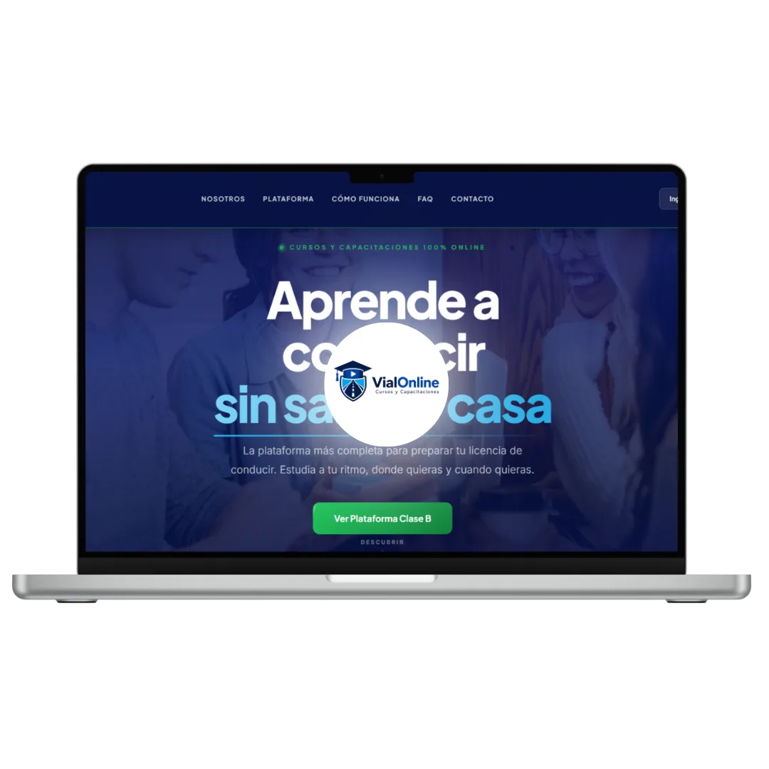 Sitio web VialOnline - Cursos y capacitaciones para licencia de conducir, diseñado por JG Visual